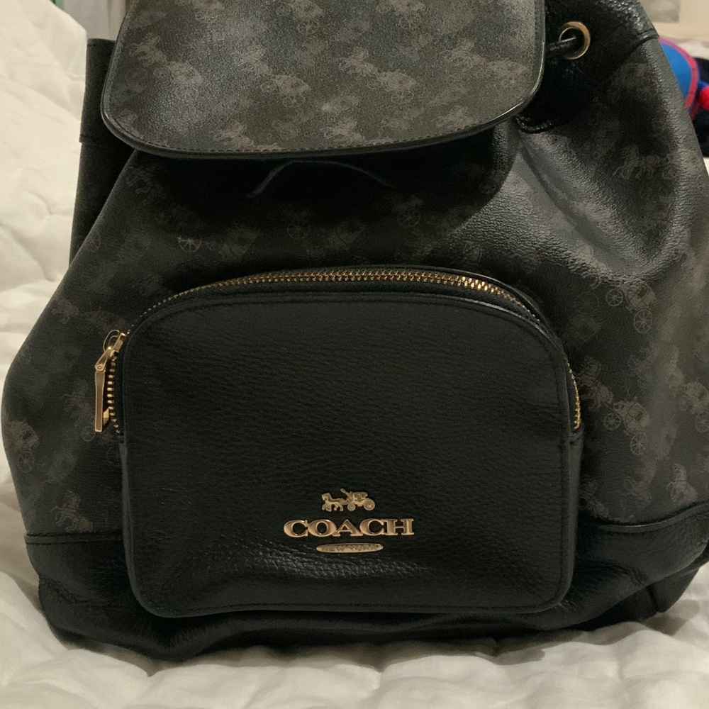 Coach Black and Gold Backpack